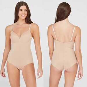 1X - ASSETS SPANX Womens Flawless Finish Shaping Micro Low Back Cupped Bodysuit